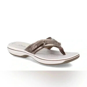 Clarks Women's Breeze Sea Pewter Synthetic 11 Wide